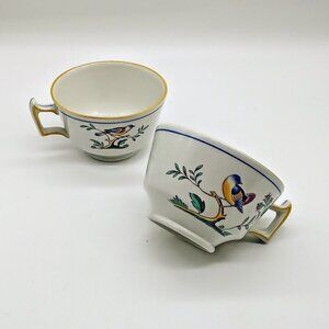 Spode Queen's Bird Floral Ceramic Footed Cups (2)